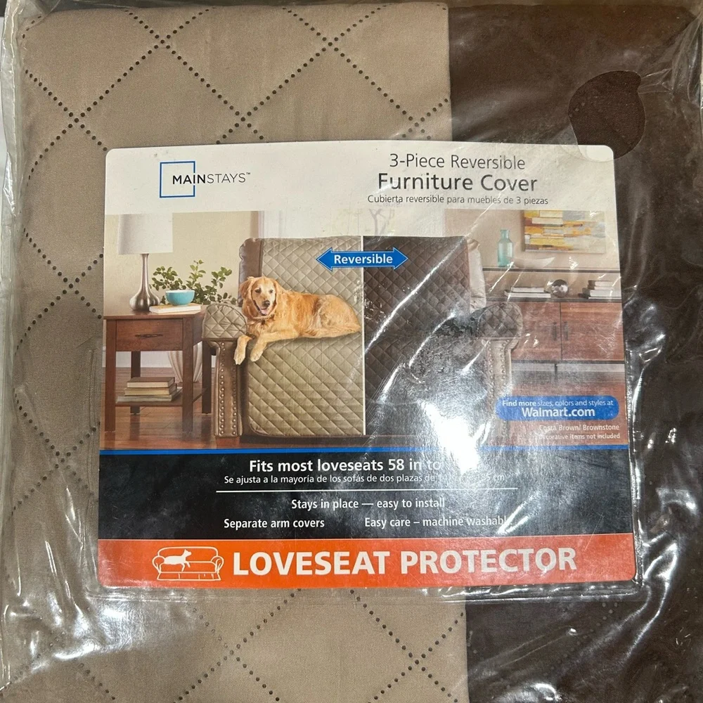 Mainstays Brown and Tan Furniture Cover Accents